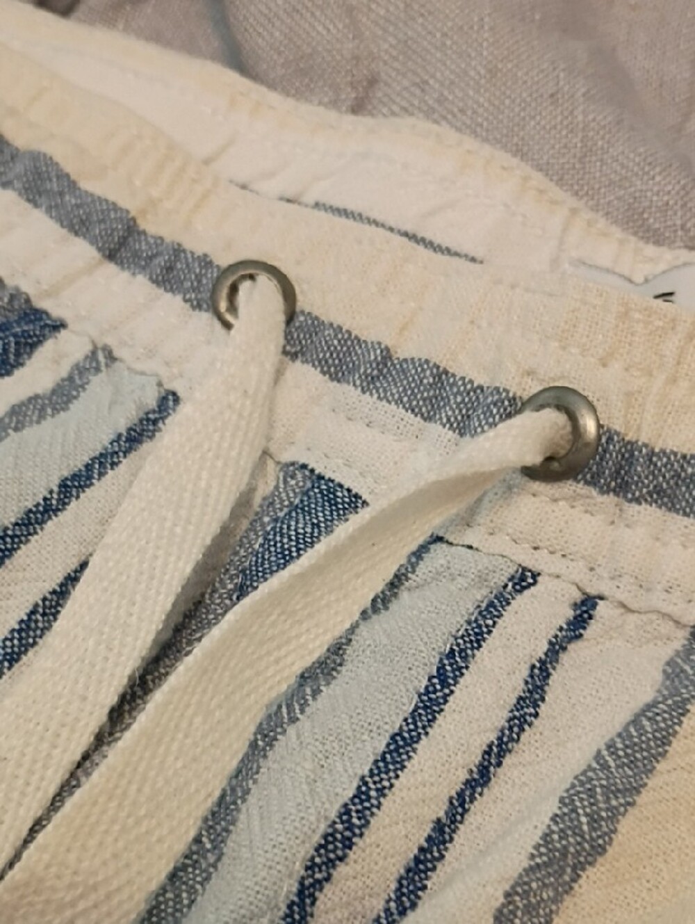 DĀSH Casual Blue & White Striped Drawstring Bermuda Shorts - Picture 6 of 7